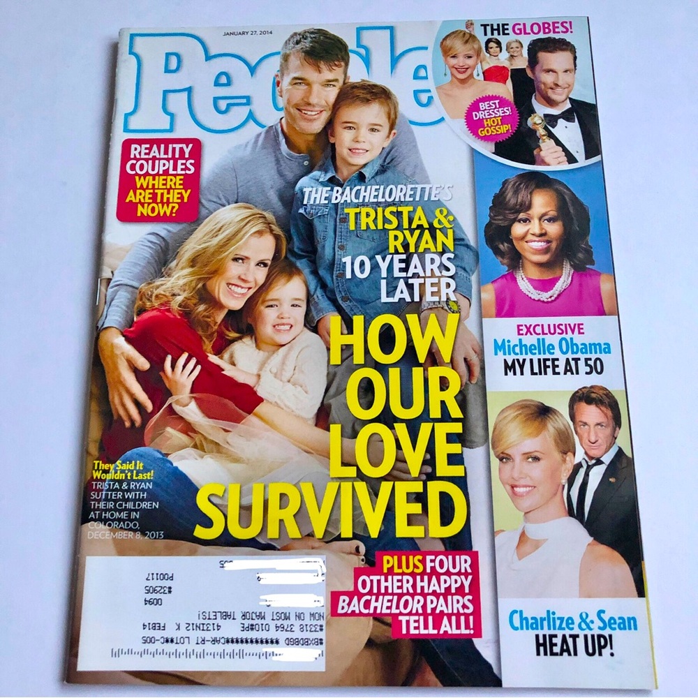 PEOPLE MAGAZINE JANUARY 27, 2014 MICHELLE OBAMA BACHELORETTE TRISTA & RYAN NEW